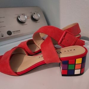 SUCH FUN and UNIQUE shoes by Katy Perry Caitlin Rubiks Cube Open Toe SZ 7.5 NEW!